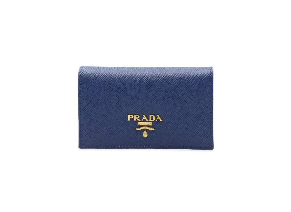 PRADA Saffiano Leather Card Holder "Bluette"