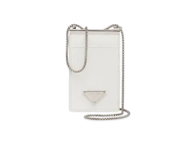 PRADA Brushed Leather Card Holder "White"