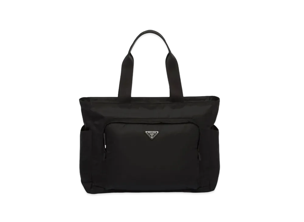 PRADA Saffiano Leather and Re-Nylon Tote Bag "Black"