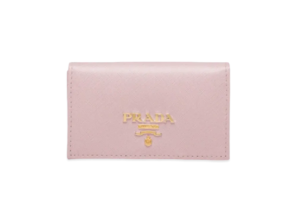 PRADA Saffiano Leather Card Holder "Powder Pink"