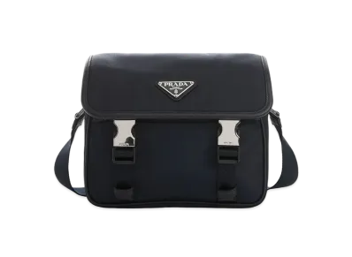 PRADA Re-Nylon and Saffiano Leather Shoulder Bag "Navy"