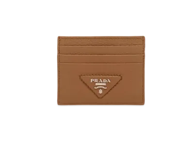PRADA Saffiano Leather Card Holder "Caramel"