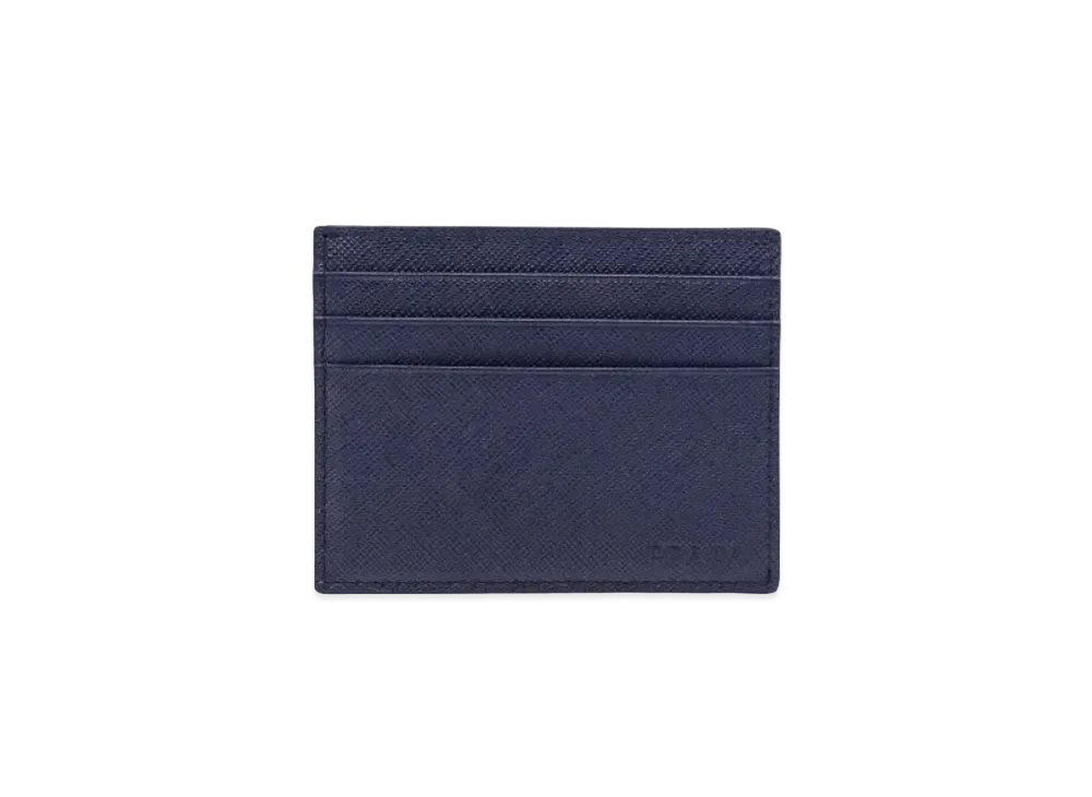 PRADA Saffiano Leather Card Holder "Baltic Blue"
