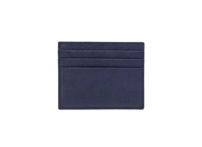 PRADA Saffiano Leather Card Holder "Baltic Blue"