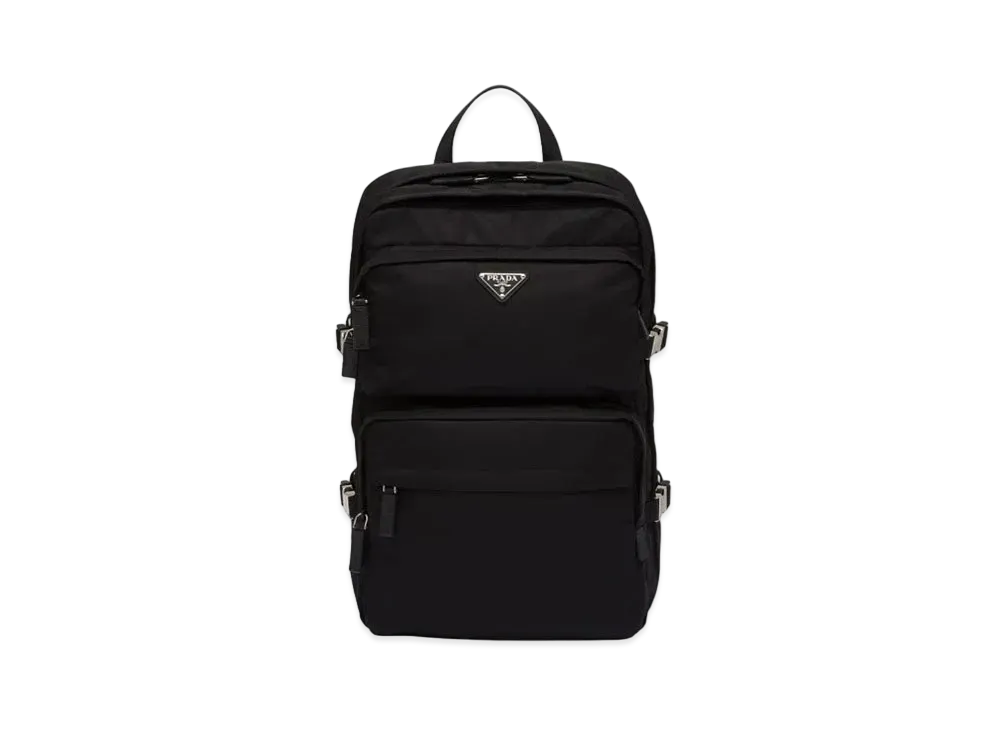 PRADA Re-Nylon and Saffiano Leather Backpack "Black"