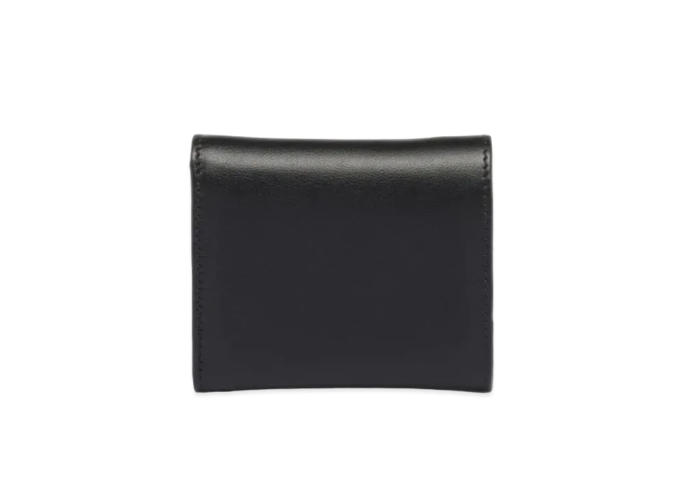 PRADA Grace Triangle Embossed Leather Wallet "Black"