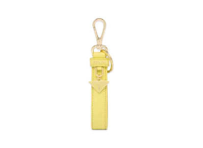 PRADA Saffiano Leather Key Ring "Citron Yellow"