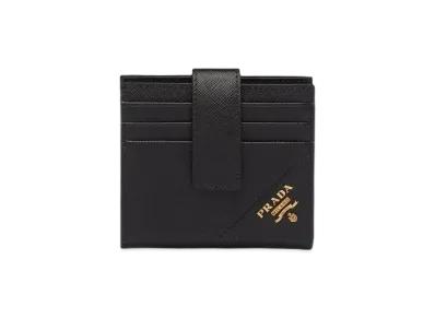 PRADA Saffiano Leather Card Holder "Black"