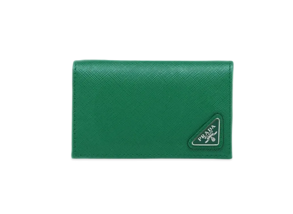 PRADA Saffiano Leather Card Holder "Green"