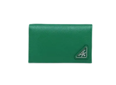 PRADA Saffiano Leather Card Holder "Green"
