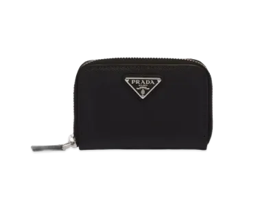 PRADA Saffiano Triangle Coin Case "Black"
