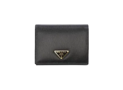 PRADA Small Vitello Move Leather Wallet "Black"