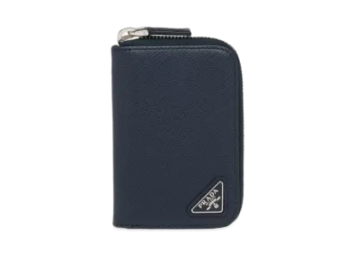 PRADA Saffiano Leather Card Holder "Baltic Blue"