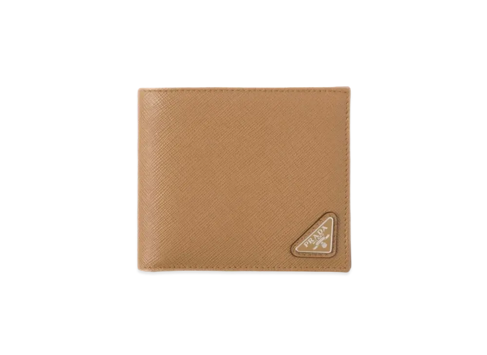 PRADA Saffiano Triangle Wallet "Caramel"