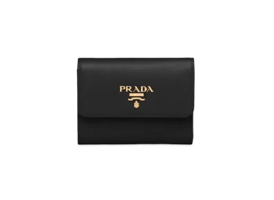 PRADA Saffiano Metal Logo Wallet "Black"