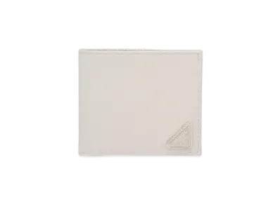 PRADA Saffiano Triangle Wallet "Chalk White"