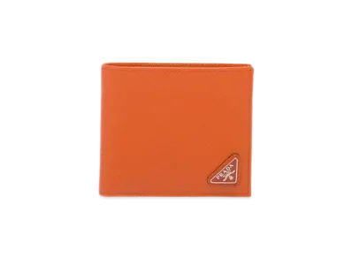 PRADA Saffiano Triangle Wallet "Papaya"
