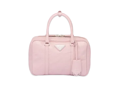 PRADA Medium Antique Nappa Leather Top Handle Bag "Alabaster Pink"