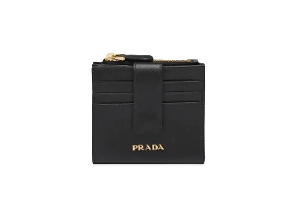 PRADA Small Saffiano Leather Wallet "Black"