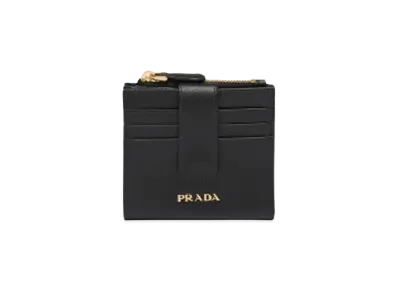 PRADA Small Saffiano Leather Wallet "Black"