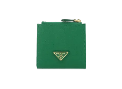 PRADA Small Saffiano Leather Wallet "Green"