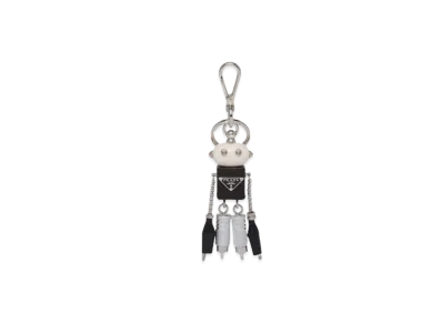 PRADA Saffiano Leather Robot Keychain Trick "Gray"