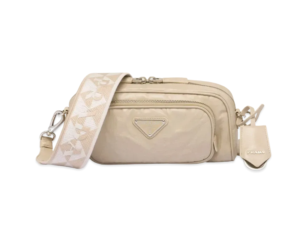 PRADA Nappa Antique Leather Multi Pocket Shoulder Bag "Desert Beige"