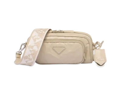 PRADA Nappa Antique Leather Multi Pocket Shoulder Bag "Desert Beige"