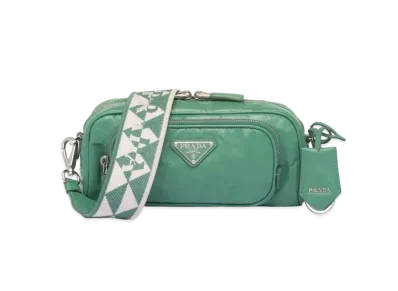 PRADA Nappa Antique Leather Multi Pocket Shoulder Bag "Sage Green"