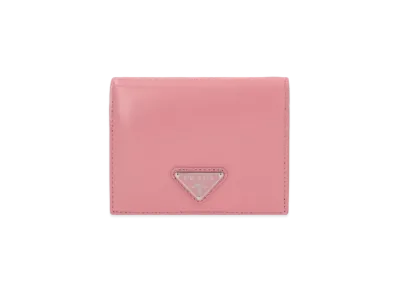 PRADA Brushed Leather Wallet "Petal Pink"