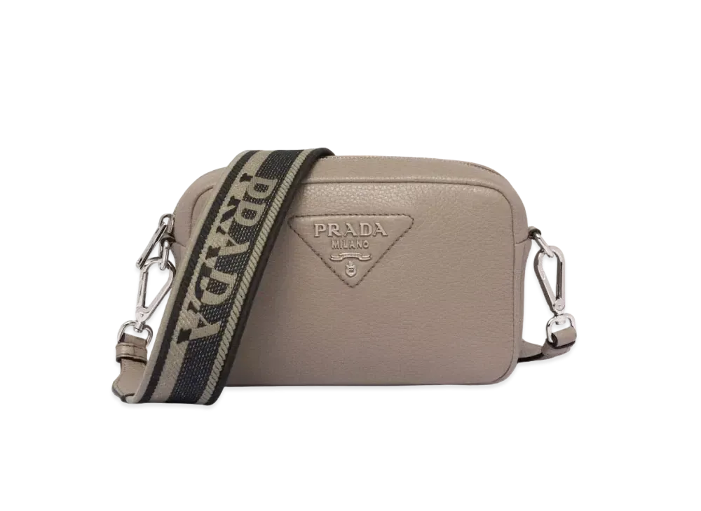 PRADA Small Leather Bag "Clay Grey"