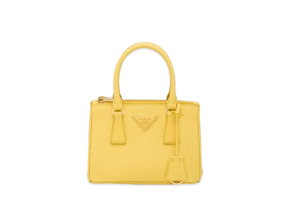 PRADA Galleria Saffiano Leather Mini Bag "Yellow"