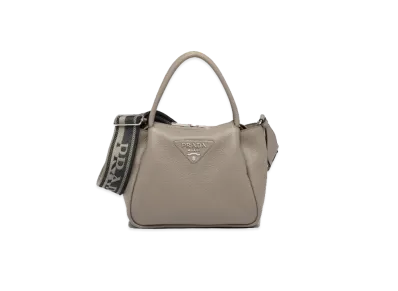 PRADA Small Leather Handbag "Grey"