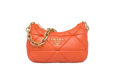 PRADA System Nappa Leather Patchwork Bag "Orange"