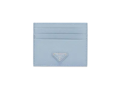 PRADA Saffiano Leather Card Holder "Light Blue"