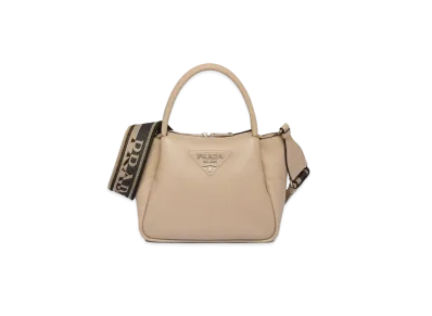 PRADA Large Leather Handbag "Sand"
