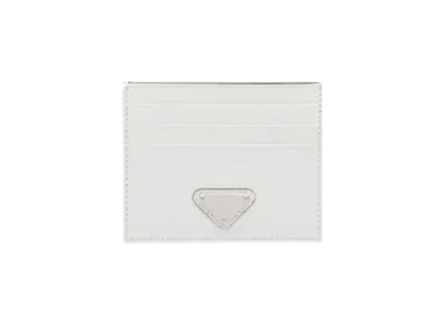 PRADA Brushed Leather Card Holder "White"