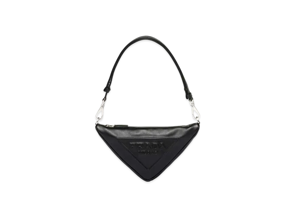 PRADA Triangle Leather Mini Bag "Black"
