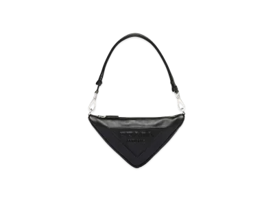 PRADA Triangle Leather Mini Bag "Black"