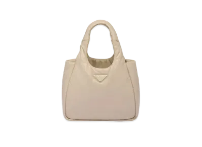 PRADA Soft Padded Nappa Leather Tote Bag "Desert Beige"