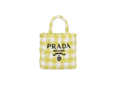 PRADA Small Crochet Tote Bag "Citron Yellow"