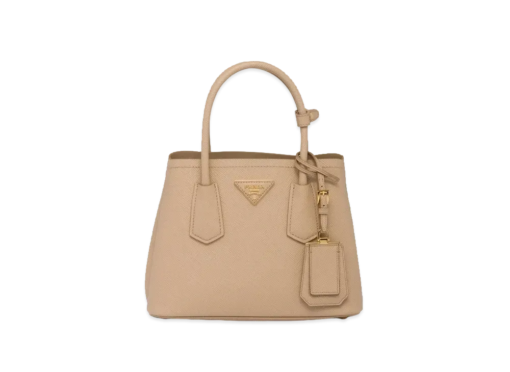 PRADA Double Saffiano Leather Mini Bag "Sand Beige"