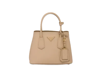 PRADA Double Saffiano Leather Mini Bag "Sand Beige"