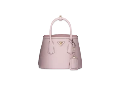 PRADA Double Saffiano Leather Mini Bag "Sfumato Pink"