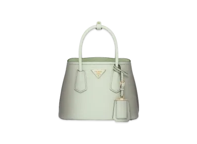 PRADA Double Saffiano Leather Mini Bag "Sfumato Pastel Green"