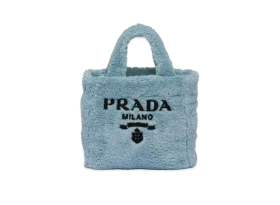 PRADA Terry Mini Tote Bag "Sky Blue/Black"
