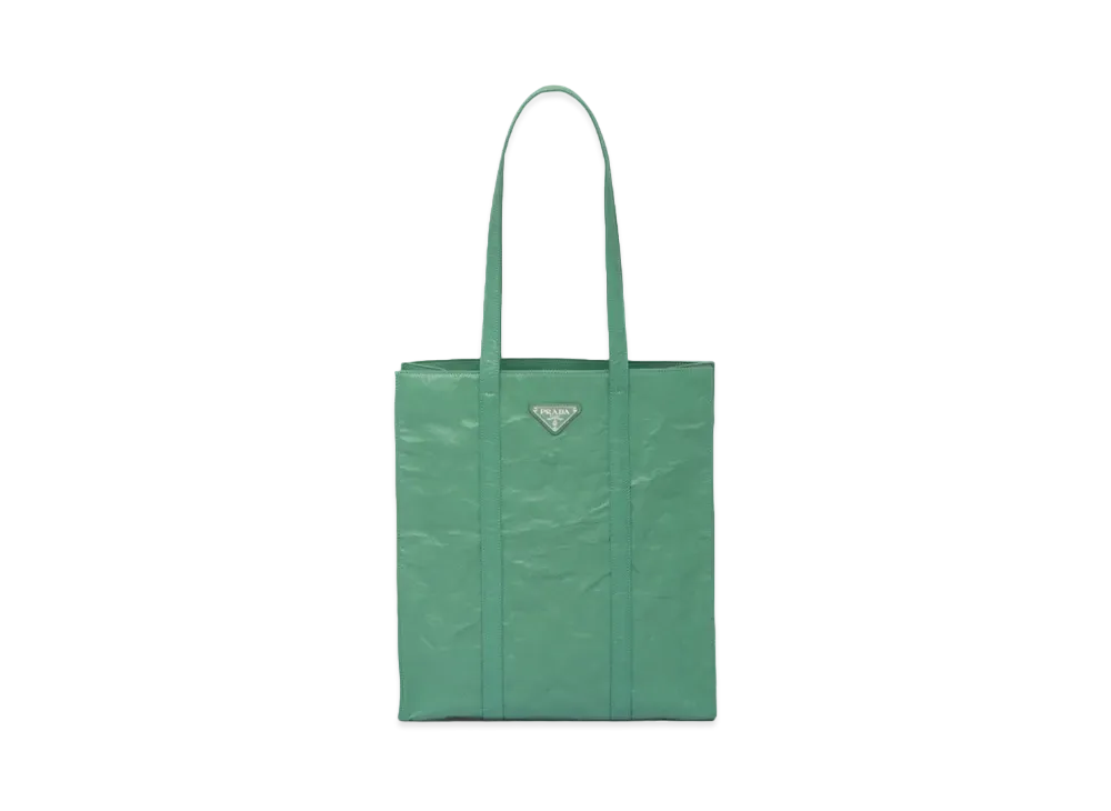 PRADA Nappa Antique Small Tote Bag "Sage Green"