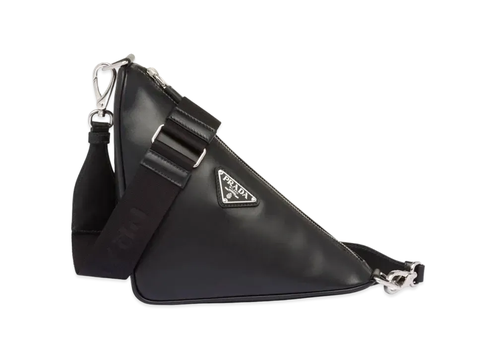 PRADA Triangle Leather Bag "Black"