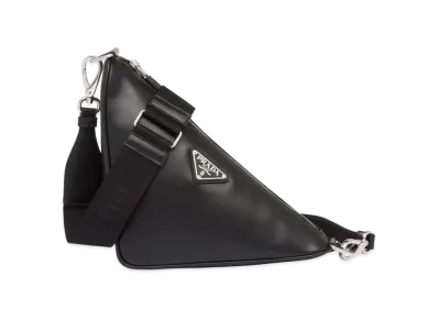 PRADA Triangle Leather Bag "Black"
