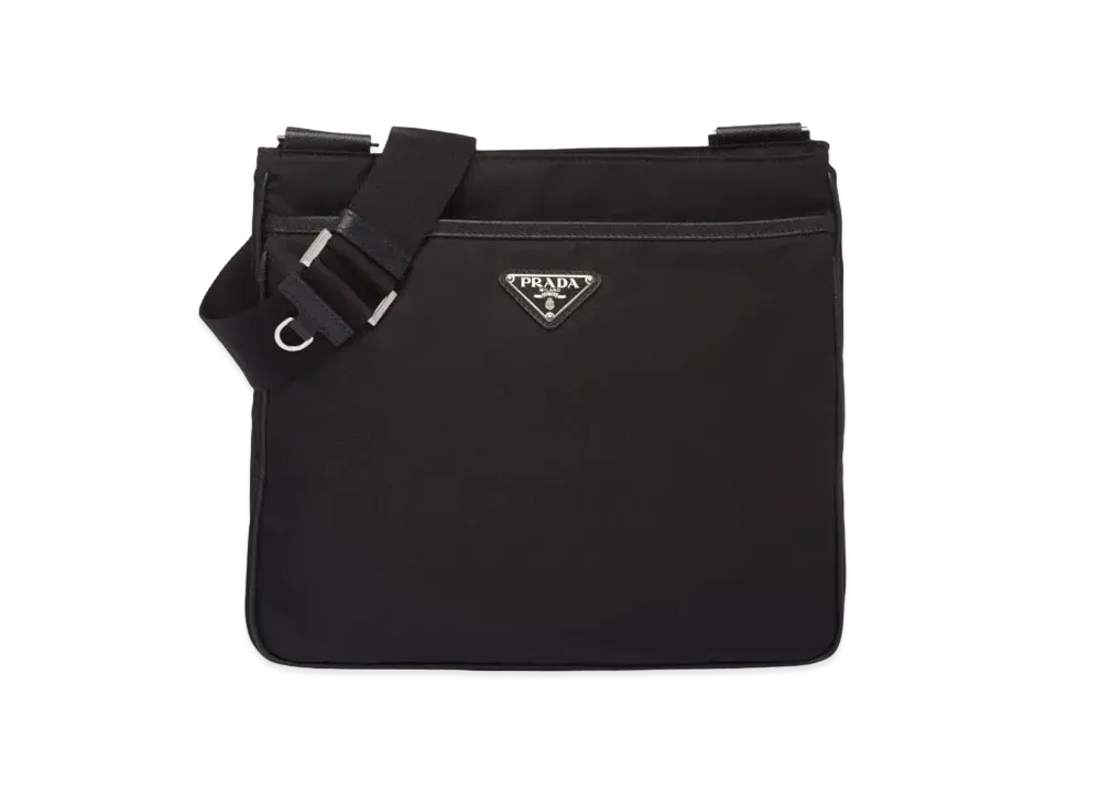 PRADA Re-Nylon and Saffiano Leather Shoulder Bag "Black"